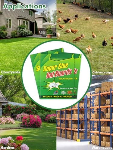 8 Pack Large Sticky Mouse Traps 12.6 x 8.5‘’ (unfolded), Super Strong Adhesive Glue Boards for Mice & Rats