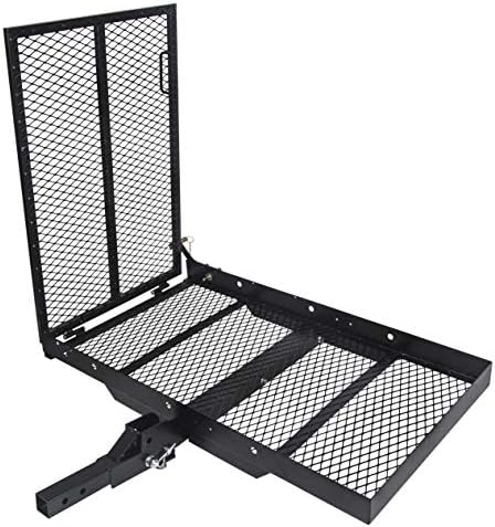 ECOTRIC 46.2 X 26.8 X 38.7 Inch Hitch Cargo Carrier W/Ramp Foldable 500 Lbs