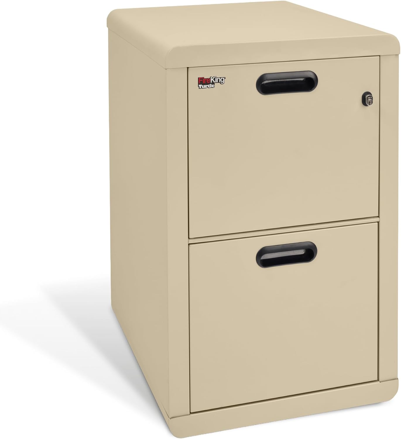 FireKing Turtle Vertical 2 Drawer Fire Rated File Cabinet, Black | 1 Hour Fire Rated Filing Cabinet - UL Class 350 - Water Resistant - Key Lock - Made in USA