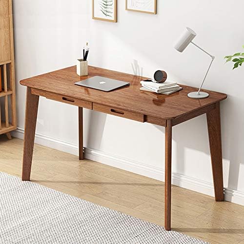 IOTXY Solid Wood Writing Desk - Home Office Laptop Computer Table, Walnut