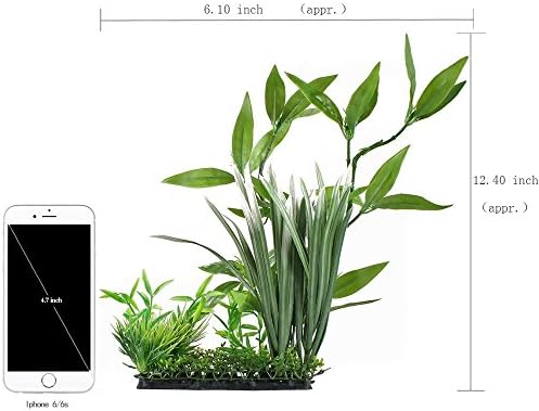 CNZ Aquarium Decor Fish Tank Decoration Ornament Artificial Plastic Plant Green 13" Tall | Fish Tank Decoration, Ornament