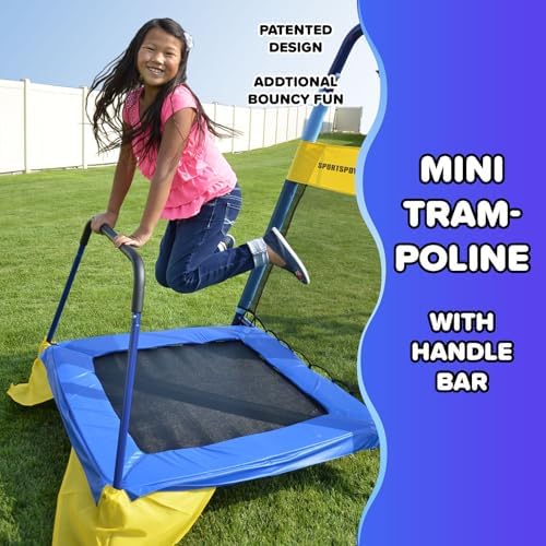 Sportspower Almansor Metal Swing, Slide and Trampoline Set with Slide