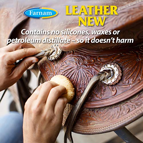 Farnam Leather New Easy-Polishing Glycerine Saddle & Leather Cleaner, 16 oz | Conditions Saddles and Leather Tack, Moisturizing