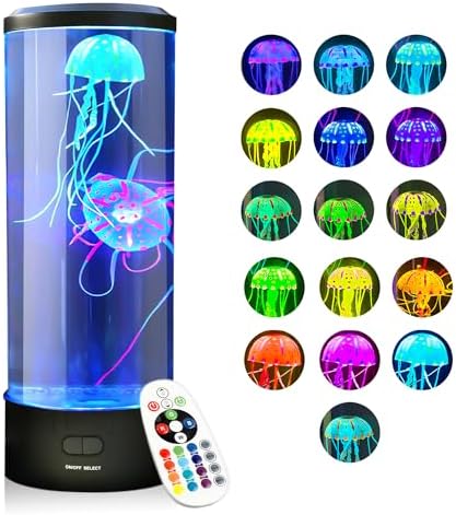 Brewish Jellyfish Lamp, 16 Color Options, 4 Mode Lifelike Jellyfish Aquarium, Electric Jellyfish LED Night Light, Fake Aquarium, Home Decor