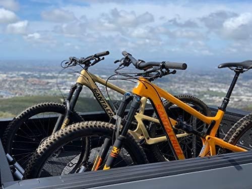 3 Bike Rack for Truck Bed - 3 Standard All-Aluminum Tire Bike Rack for Full Size Trucks - Effortless Wheel Mount, Skip Front Tire Removal, Drill-Free Installation - Gift Set for Men