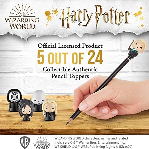 Harry Potter Pencil Toppers, Gifts, Toys, Collectibles – Set of 5 Harry Potter Figures for Writing, Party Decor – Death Eater, Voldemort