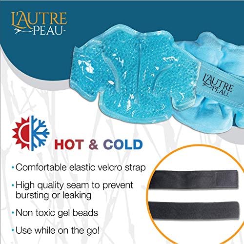 USA Merchant | Hot/Cold Plush Neck & Shoulder Gel Bead Wrap | Freeze Therapeutics by L'AUTRE PEAU | Relief for Tension, Headaches, Injuries, Swelling