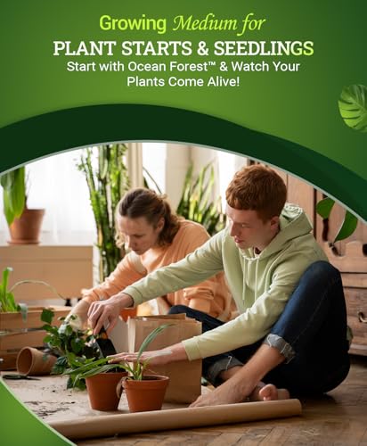 FoxFarm Ocean Forest Potting Soil for Container Gardens - Light, Aerated Texture with Fish Meal, Crab Meal, Earthworm Castings - Houseplant Potting Mix for Seedlings & Plant Starts - 4 x12 Quart