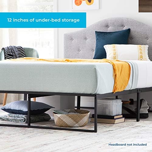 Linenspa Folding Metal Platform Bed Frame - Easy Assembly - Sturdy Steel - No Box Spring Needed - Underbed Storage - Mattress Foundation - 14" High