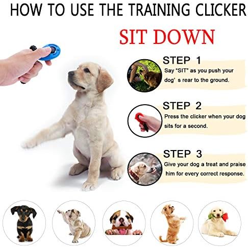 Dog Training Clicker with Wrist Strap Durable Lightweight Easy to Use-2 Pack(Black+New Blue)