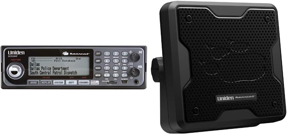 Uniden BCD536HP HomePatrol Series Digital Phase 2 Base/Mobile Scanner with HPDB and Wi-Fi & (BC20) Bearcat 20-Watt External Communications Speaker