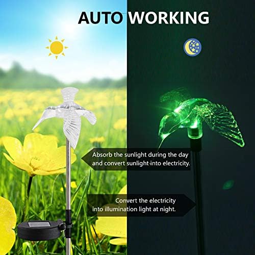 1PCS Waterproof Outdoor Solar Garden Stake Light w Color Charging