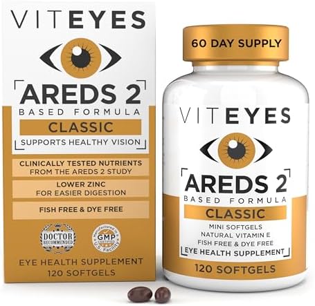 Viteyes AREDS 2 Classic Macular Health Formula Softgels, Eye Health Vitamin to Support Macular Health, Lower Zinc, Eye Vitamins, Macular Vitamins, Beta-Carotene Free, 180 Softgels