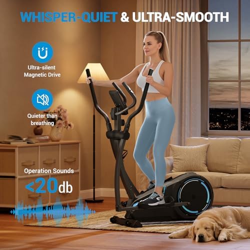 THERUN Elliptical Exercise Machine, Hyper-Quiet Magnetic Elliptical Machine for Home