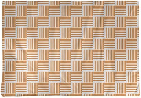 Dana Strider Classic Basketweave Stripes Table Placemat, 18 x 14, Orange
