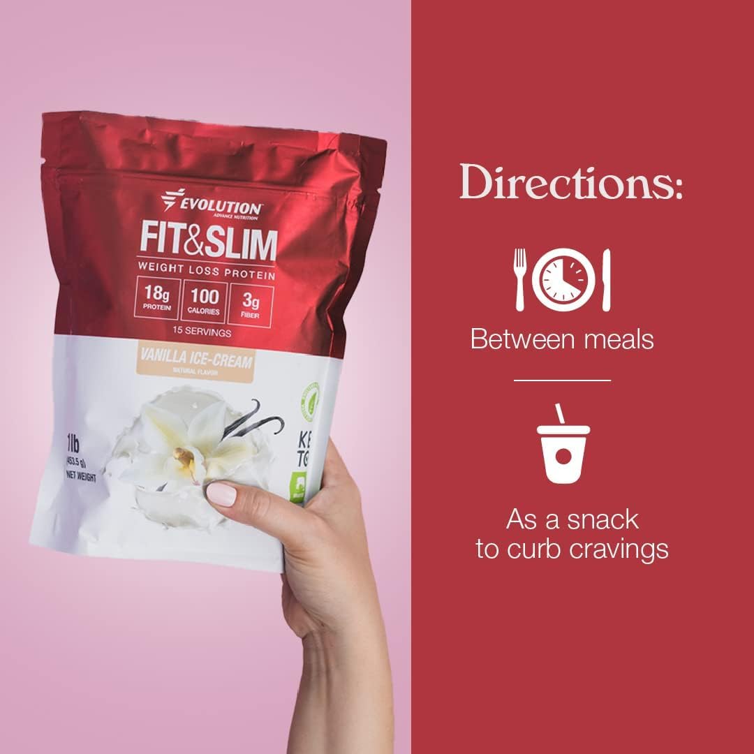 Evolution Advance Nutrition Fit & Slim Blend – Grass-Fed Whey Protein Powder for Easy Digestion, Keto-Approved, Non-GMO, Stevia Sweetened, Natural Flavor – 2 Pounds (Vanilla)