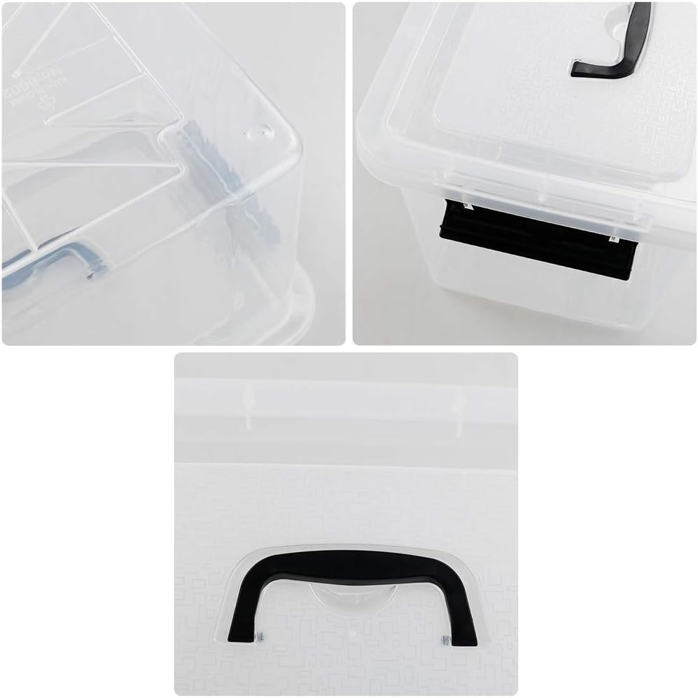 17.5 L Clear Plastic Storage Box, 4-Pack Latch Storage Bin