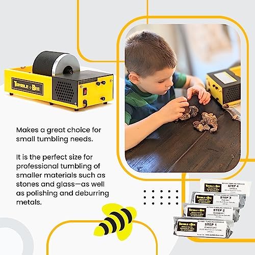 Rock Tumbler - Large Tumbler for Adults and Kids - Rotary Machine for Stone, Rock, Metal and Sea Glass - Polishing Machine Kit for Professionals & Hobbyists - Model TB-14-KIT