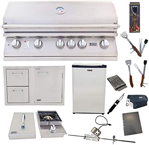 Lion Premium Grills 40-Inch Liquid Propane Grill L90000 with Single Side Burner, Eco Friendly Refrigerator