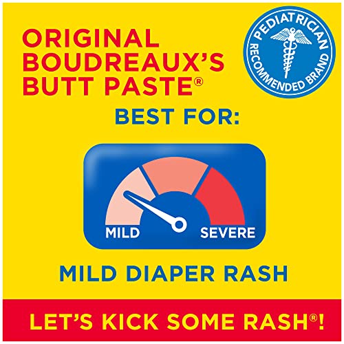 Boudreaux's Butt Paste Diaper Cream, Dermatologist-Tested Original Diaper Rash Cream for Daily Prevention and Relief, Baby Ointment, 2oz Tube