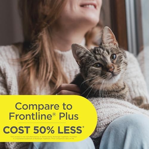 TevraPet FirstAct Plus Flea and Tick Topical for Cats over 1.5lbs, 3 Dose Waterproof Flea and Tick Control/Prevention for 3 Months