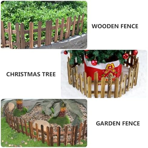 DOITOOL White Picket Fence Garden Border, Wood Decorative Garden Fence Animal Barrier Landscape Fencing Border for Dogs, Flower Bed