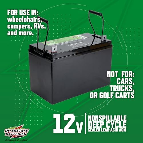 Interstate Batteries 12V 35Ah SLA AGM Deep Cycle Battery Insert Terminal