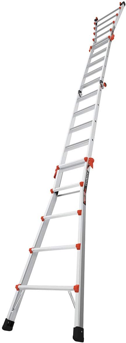 Little Giant Velocity, Aluminum Ladder, 14 ft Reach, 15413-001 | Telescoping Multi-Position Ladder with Extension, A-Frame, 90-Degree & Trestle Modes, 300 lbs. Rating