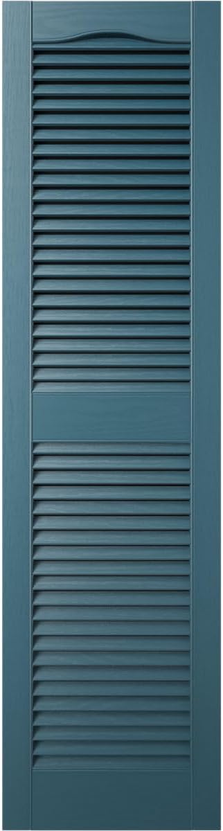14 1/2"W x 60"H EverColor Open Louver Exterior Vinyl Shutters, w/Installation Shutter-Lok's & Matching Screws (Per Pair), Black