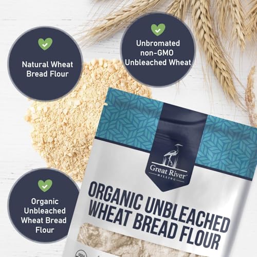 Great River Milling Organic Bread Flour, Unbleached, 25 lb