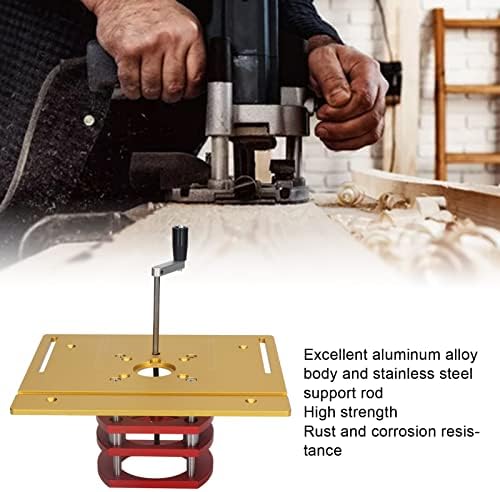Kreg Router Table Lift Compatible, Aluminum Alloy Manual Router System Kit with Crank Handle for Easy Adjustment, Ideal for Small Trimming Machines Silver