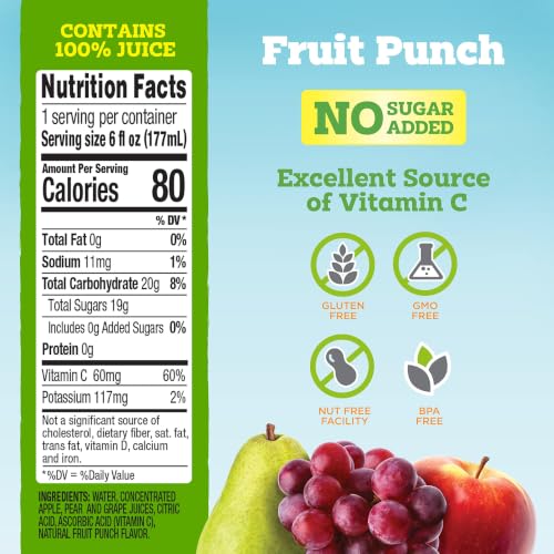 good2grow 100% Apple Juice & Fruit Punch Juice for Kids, 6 fl oz, 24 Pack