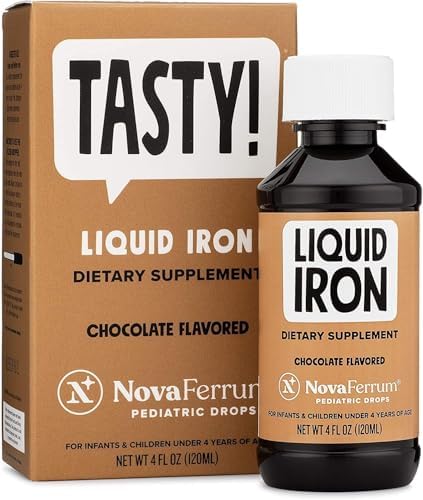 NovaFerrum Yummy | Pediatric Drops Liquid Iron Supplement for Infants and Toddlers | Liquid Iron for Kids | 15mg of Iron Per 1mL Dose | Ages 4 & Under | Gluten Free Certified | Sugar-Free | Raspberry