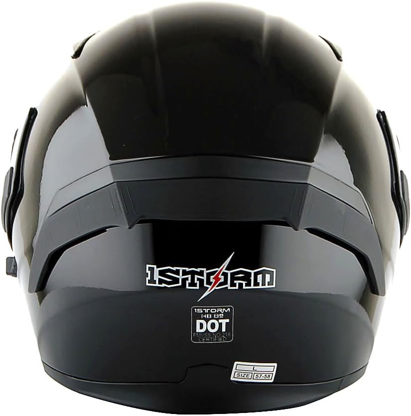 1Storm Motorcycle Modular Full Face Helmet Bike Flip up Dual Visor Sun Shield: HB89 Matt Black