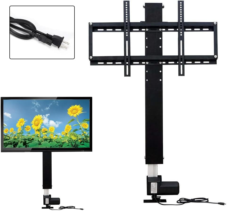 Motorized TV Lift & Mount - Fits 26" to 57" TVs, Remote Control, Adjustable Height, 27.6" Stroke