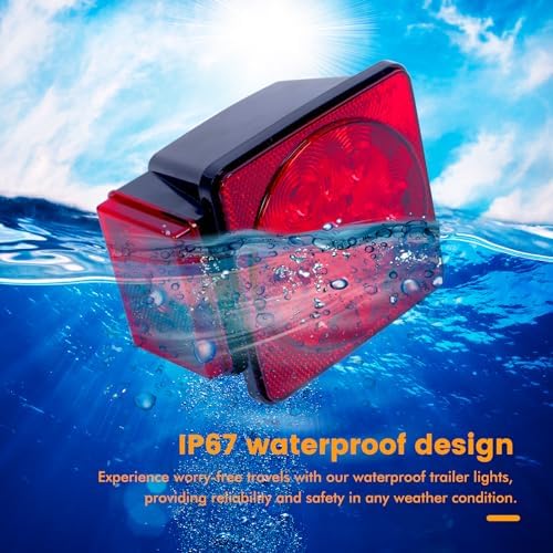 MAXXHAUL 70205 Trailer Light Kit - 12V All LED, Left and Right Waterproof Submersible for Trailers, Boat Trailer Truck Marine Camper RV Snowmobile