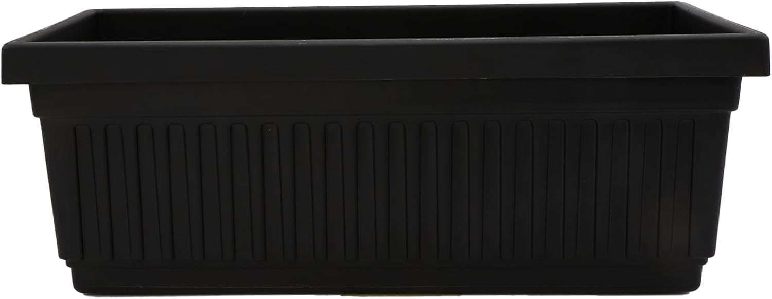 The HC Companies Venetian Window Planter Box w/Drain Plug - Long Planter Box for Windowsills, Balconies & More - Plastic Rectangular Outdoor Planters for Herbs & Flowers (18" Clay, Pack of 1)