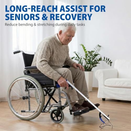 Blue Jay 26" Reacher Grabber Tool for Seniors - Lightweight Trash Picker Upper & Pick Up Stick with Magnetic Tip - Long Reach Mobility Aid for Wheelchair & Surgery Recovery