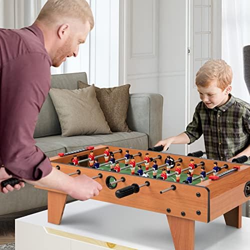 Giantex 27" Foosball Table, Easily Assemble Wooden Soccer Game Table Top w/Footballs, Indoor Table Soccer Set for Arcades, Game Room, Bars, Parties