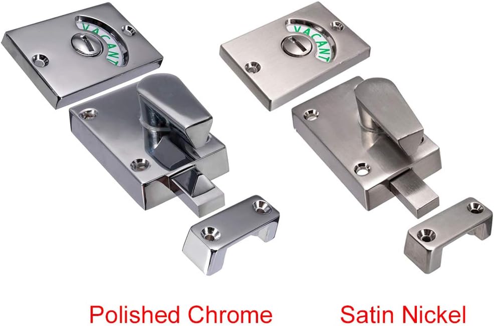 Door Lock Indicator, Toilet Bathroom Lock Vacant/Engaged Chrome Latch, Indicating Occupied