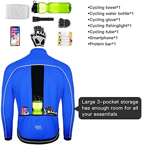 Souke Sports Men's Winter Cycling Jacket Windproof Thermal Bike Jacket
