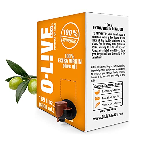 O-Live & Co. 25 Fl Oz 100% Extra Virgin Olive Oil - No Additive - Single Origin Versatile EVOO - First Cold Pressed - Polyphenol Rich - Glass Bottle - New Harvest - Award Winner