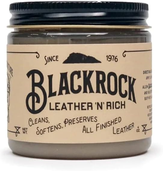 Blackrock LEATHER N RICH - Quality leather cleaner and conditioner, Made in the USA since 1976 - Leather care for boots, saddles, car interiors