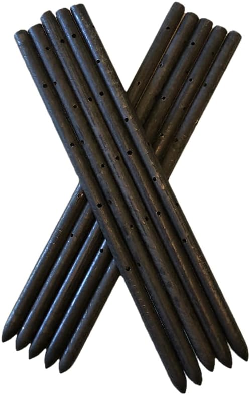 MCA 18" Round Steel Concrete Form Stakes (10 Pack) 3/4" Heavy-Duty Pointed with Holes – for Construction, Landscaping, Garden, Anchoring
