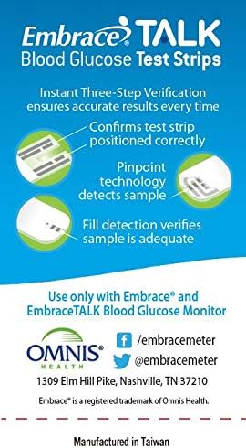 Omnis Health Embrace Blood Glucose Test Strips, 50ct