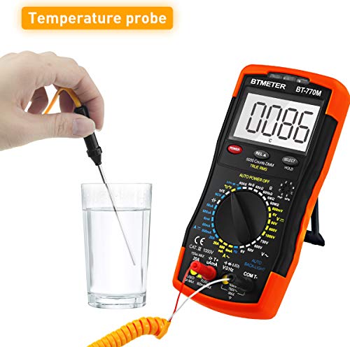 Digital Multimeter TRMS 6000 Count, BTMETER BT-770M Auto/Manual Ranging DMM Electrical Meter Tester for AC/DC Amp, AC/DC Volt