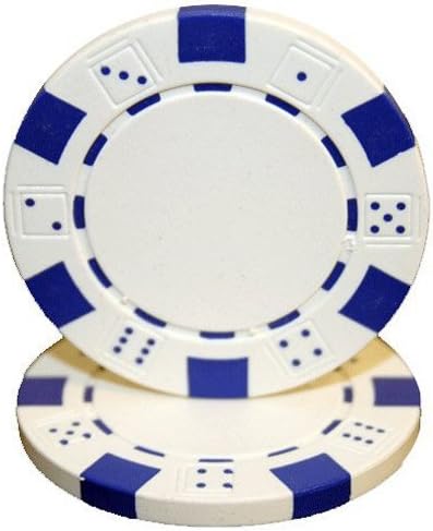 Brybelly Clay Composite Striped Dice 11.5-gram Poker Chips (100-pack) - Blank Non-denominated Poker Chips - Custom Cash Games and Home Casino Poker Nights