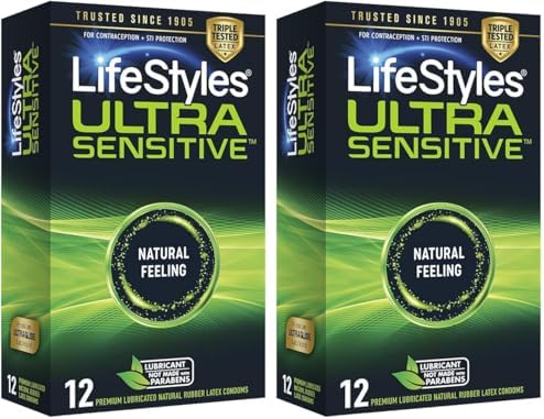 LifeStyles Ultra Sensitive Natural Feeling Lubricated Latex Condoms, 40 Count