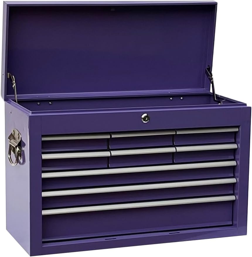 Workington Portable Metal Tool Chest with 9 Drawers, 24" 9-Drawer Tool Chest Cabinet with Ball Bearing Drawer Slides