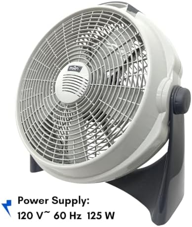 MAN High Velocity Floor Fan 20 Inch, 3600 CFM 3-Speed Air Circulator with Adjustable Tilt, Powerful Cooling for Garage, Home, Gym, Shop & Office